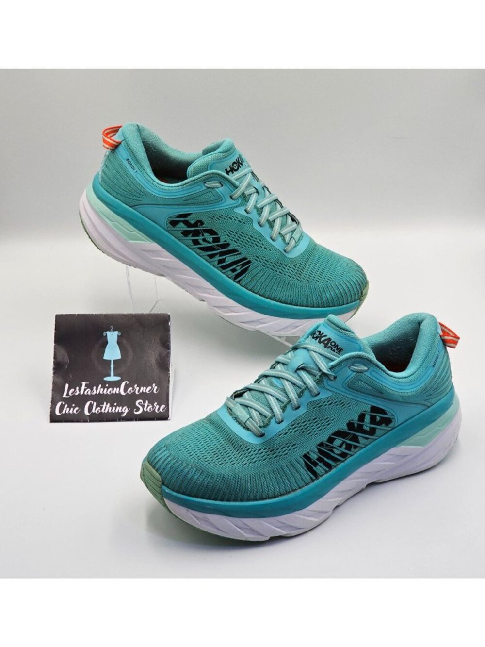 Hoka One One Bondi 7 Women's Green/White Mesh Athletic Running Shoes Sz 9.5 2654 - Picture 9 of 16